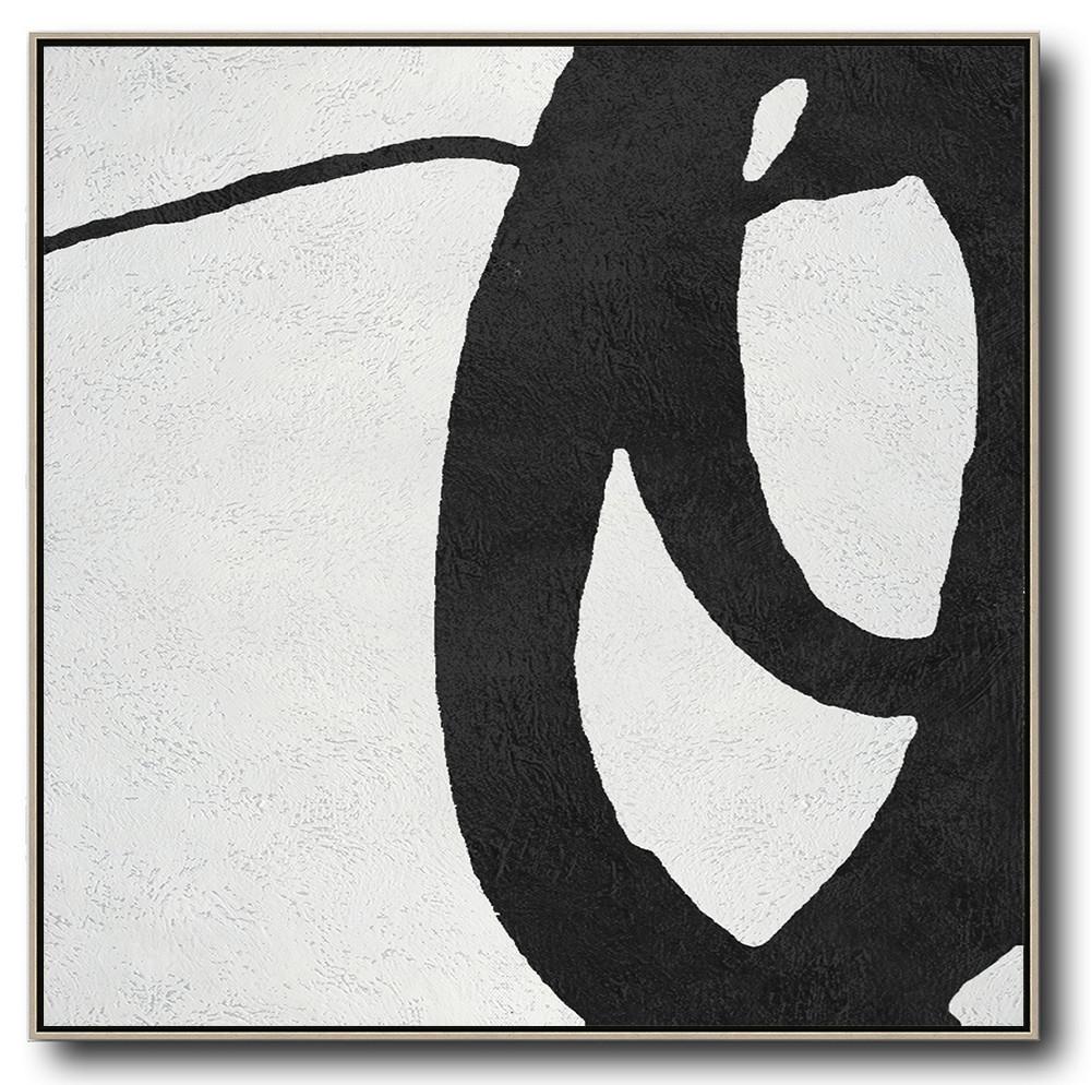 Minimal Black and White Painting #MN155A - Click Image to Close